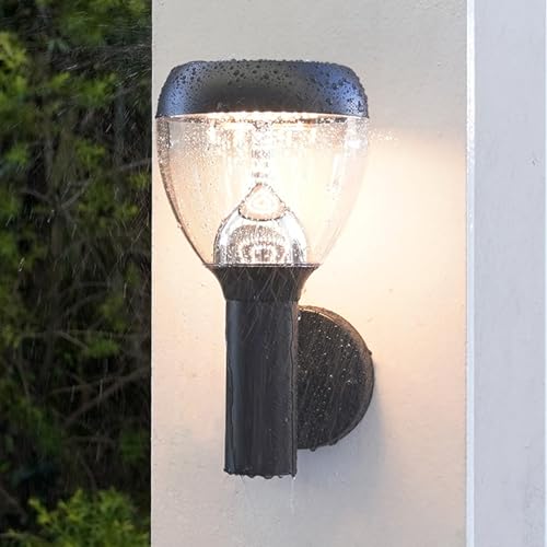 NBHANYUAN Lighting Outside Light LED Outdoor Wall Light Black Finish SUS 304 Stainless Steel Wall Lamp Fixture External Weatherproof 3000K Warm White 1000LM IP44 9W