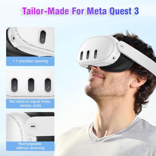 Image of LIRAMARK VR Shell Cover Skin for Meta Quest 3 Headset Accessories, VR Headset Protector for Oculus Quest 3 VR Headsets (ABS Material) (Clear)
