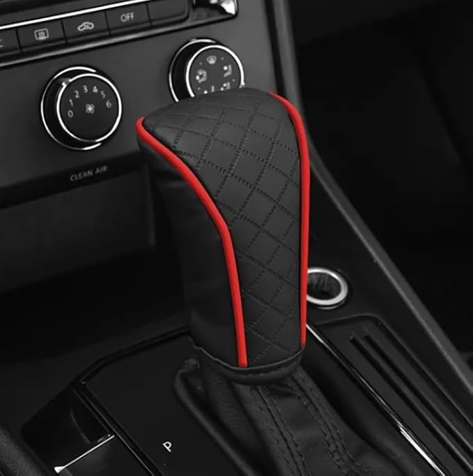 YOURKARTS.COM Car Gear Knob Cover– Protective, Premium Material with Universal Fit | Non Slip Waterproof Gear Shift | Dual Color Combo (Gear Knob Cover Black) | car Accessories 2025