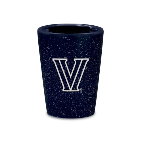 Rico Industries NCAA Villanova Wildcats 2oz Ceramic Shot Glass for Fans, Laser Engraved In Team Color Single Shot Glass