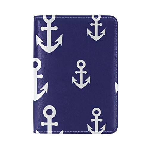 My Daily Anchor Capa protetora de couro com padrão náutico para passaporte