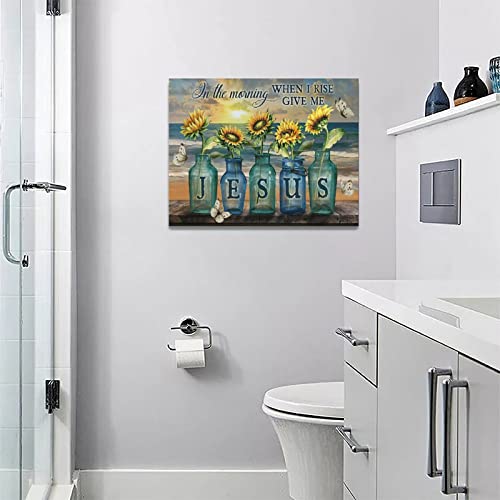 Sunflower Wall Art Beach Sunflower Pictures Wall Decor Canvas Print Painting Modern Home Artwork For Bathroom Living Room Bedroom Framed 12"X16" #TOP1