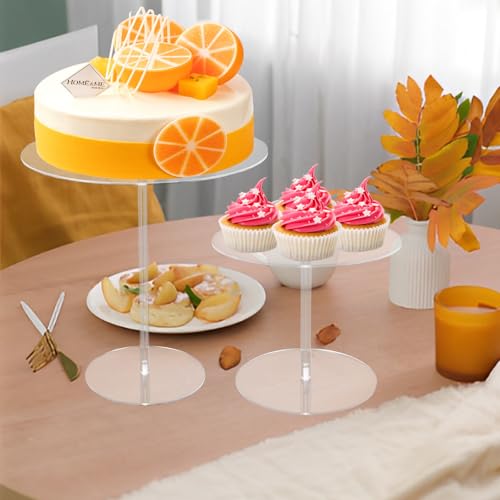 LOPYXBR Acrylic Cake Stand Set of 3 Round Cupcake Display Stand for Party Clear Cake Stand Dessert Table Display for Wedding, Event, Birthday Party, Graduation - Thumbnail 2