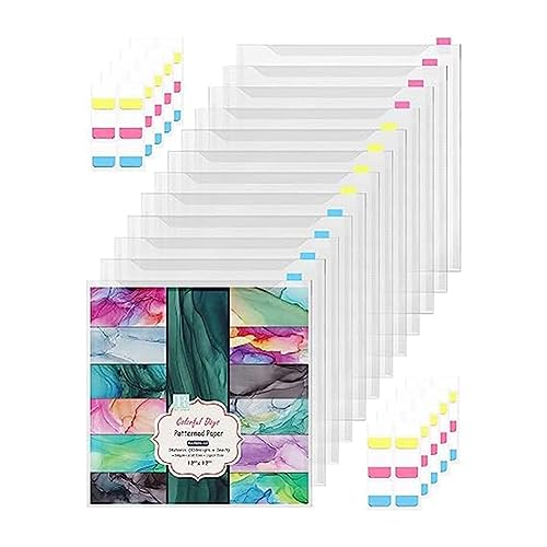 Energetic 12-Teilige Scrapbook-Papier-Aufbewahrungsbox für Papiere im Format 30,48 X 30,45 cm mit 60 Selbstklebenden Registerreitern, Wasserfest, Einzelne Beladung Von Oben