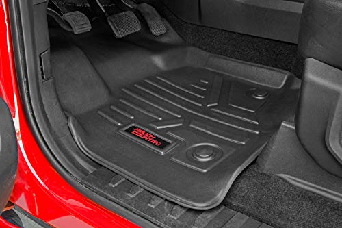 Rough Country All Weather Floor Mats for Chevy/GMC 1500/2500HD/3500HD Crew Cab (2014-2019) w/Bench Seat - Custom Fit Truck Floor Mats, Waterproof, Front & Rear Set by Rough Country - Image 4