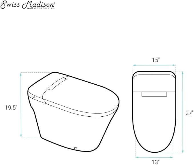 Inodoro sin Tanque Swiss Madison Hugo H Blanco 10" Rough-in miniatura 3