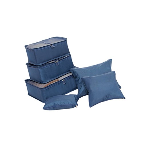 Flameer Pacote com 6 Bolsas de Armazenamento Impermeáveis para Viagem Cubo Organizador de Bagagem, A