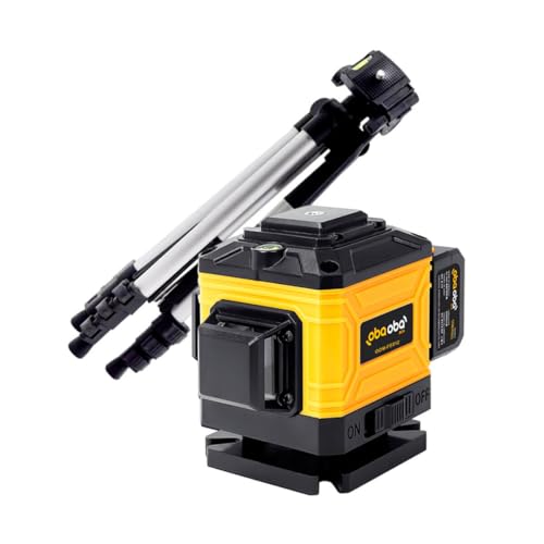 Nível Laser Profissional 3D de 12 Linhas, Alcance de 30 metros, Tripé Profissional, Controle Remoto,