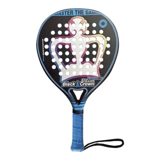 Black Crown - Pala de Padel Piton Nakano 15k - Forma Redonda - Control y Potencia - Peso 355 gr - Marco 38 mm con Doble Tubular de Fibra Carbono 80% - Resistente - Marta Marrero - Nivel Avanzado