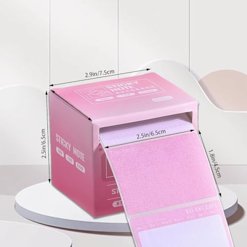 Image of Sticky Notes Dispenser Cube with 512 Self Adhesive Memo Sheets (1.8 x 2.5 Inch) | Pull-Out Sticky Note Pad for Office, School & Home | Cute Desk Memo Note Holder for Reminders, Pack of 1