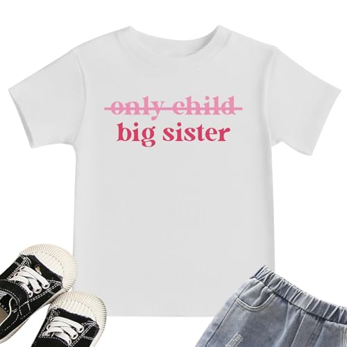 Image of Toddler Big Sister Shirts in My Big Sister Era Girl Graphic T-Shirt Casual Toddler Infant Girls Outfits