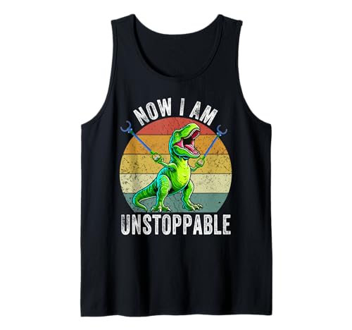 Retro Vintage Ahora soy imparable Trex Funny T-Rex Camiseta sin Mangas