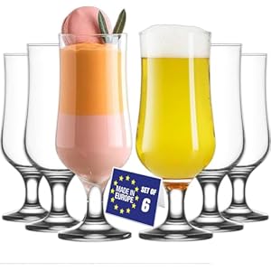 LAV Bicchieri da Cocktail Premium Set 6, 385ml 100% SENZA PIOMBO Bicchieri da Caffè Freddo, Bicchieri per Cocktail, Bicchieri per Frappé, Bicchieri per Pina Colada, Bicchieri per Hurricane