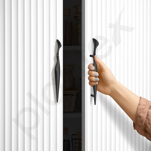 Image of Plantex Cabinet Handle /96mm Handle for Cabinet /Wardrobe Handle /Door Pull-Push Handle for Home /Office - Pack of 1 (Black)