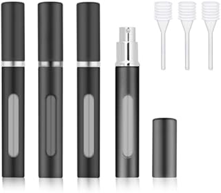 YOCASII 4PCS Perfume Refillable Mini Spray Bottle, Refillable Cologne Travel Bottles with Tools, Empty Travel Cologne Sprayer, Pocket Perfume Atomizer Essentials