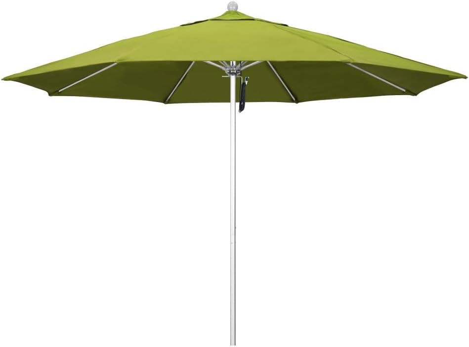 California Umbrella 11' Rd. Venture Series Contract Grade Patio Umbrella, Pulley Open, Silver Finish