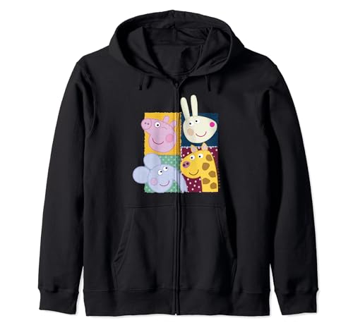 Sweat à capuche Peppa Pig brodé zip hoodie enfant multicolore