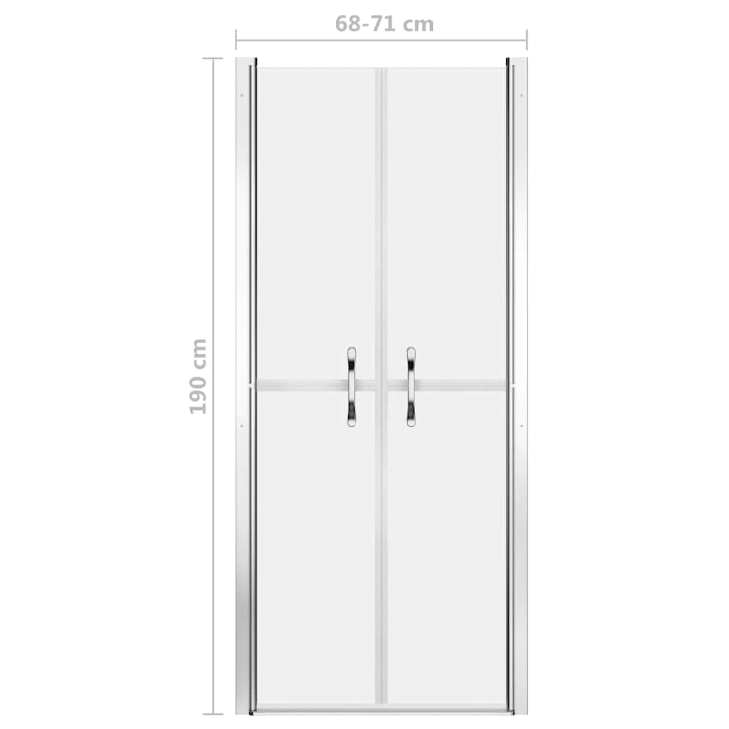 Drzwi prysznicowe matowe ESG 71 x 190 cm z regulowanym wejściem, nowoczesny uchwyt, trwałe szkło bezpieczne, łatwy montaż, nadają się do przegrody łazienkowej, ochrona przed pryskaniem
