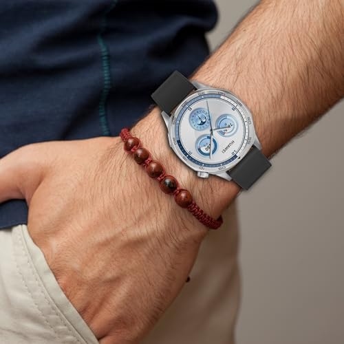 Leather Watch Band for Garmin Venu 4 45mm/Venu 3/Venu 2/Forerunner 265/Forerunner 265 Music/Forerunner 255/Forerunner 255 Music/Vivoactive 4 Replacement Wristband Sport Band for Garmin Venu 3 Smartwatch Accessories (Black) by FitTurn - Image 9