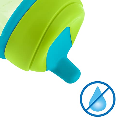 Chicco Semi-Soft Trainer with Bite-Resistant Spout and Spill-Free Lid 7oz.| Removable, Non-Slip Handles | Top-Rack Dishwasher Safe | Easy to Hold Ergonomic Indents | Green| 6+ months