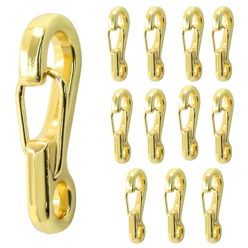 Coufce 12 Pcs Gold Mini Carabiner Clip