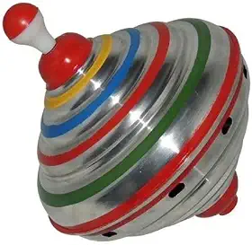 Brinquedo clássico antigo Pião Sonoro de Alumínio