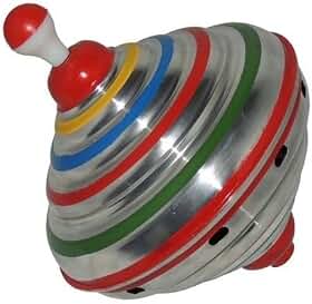 Brinquedo clássico antigo Pião Sonoro de Alumínio