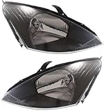 Evan-Fischer Headlight Set Compatible with 2003-2004 Ford Focus Left Driver and Right Passenger Side Halogen With bulb(s)