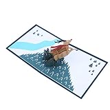 Aruie 3D Carte de Vœux en Papier Imprimé Plié Arbre de Noël Renne Cerf Echarpe Carte Bénédiction Cadeau Noël