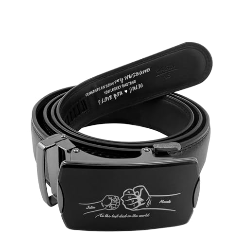 HJX Personalized Belts For Men - Custom Belt Buckles Gift For Men,Belt Personalized for Your Dad Boyfriend Father's Day Gifts
