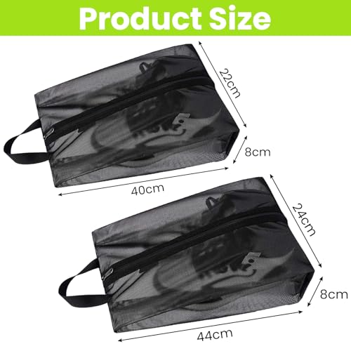 Sac a chaussures en maille avec fermeture eclair pour valise et voyage - 2
