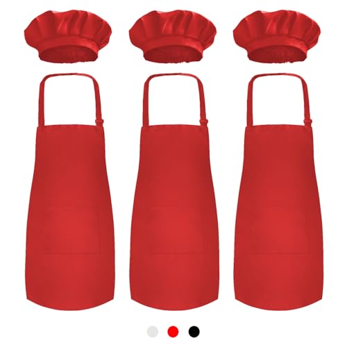 Novelty Place Kid's Apron with Chef Hat Set (3 Set) -...