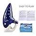 Ocarina 12-Hole Alto C Ceramic Piccolo, Musical Instrument Gift for Adults beginners with Display Stand Music Book Neck-Strap Bag
