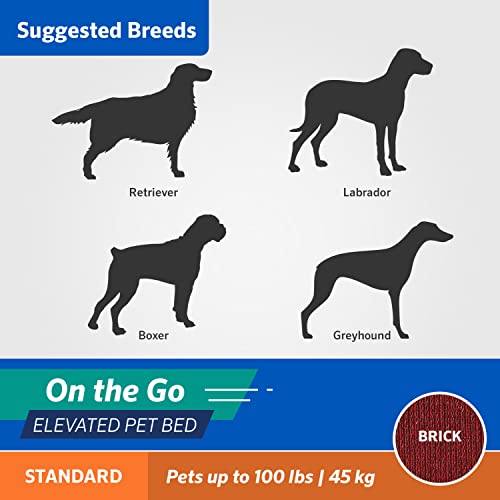 Coolaroo On The Go Cooling Elevated Dog Bed, Portable For Travel & Camping, Collapsible For Storage, Large, Brick #TOP5