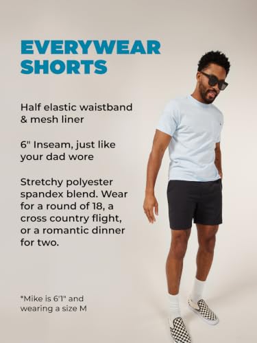 Image of Chubbies Everywear Men's Shorts - Mens Shorts Casual 6in Inseam, Elastic Waist, Water-Resistant, Zipper Pocket