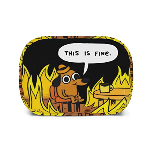 This Is Fine - Dog Fire Meme Funny Lunch Bags Insulated Box Container Reusable Durable Cooler Tote With Front Pocket For Adults Teens School Picnic Work Outdoor #TOP5