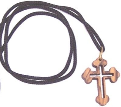 Orthodox - Eastern Cross - olive wood necklace, necklace is 60cm long - 23.5 inches )