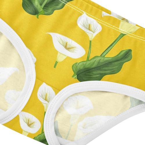 Calla Lilies Green Leaves Yellow Girl Panties Cute Girls Underwear Toddler Cotton Aesthetic Underpants Briefs 2t4