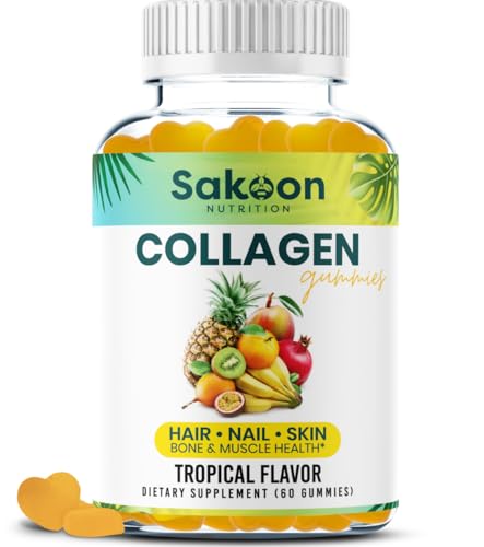 Sakoon nutrition Halal Collagen Gummies for Women and Men - Anti Aging Hair Growth Skin Care & Strong Nails Protein Collagen Supplements - Non-GMO Gluten Free - Made in USA