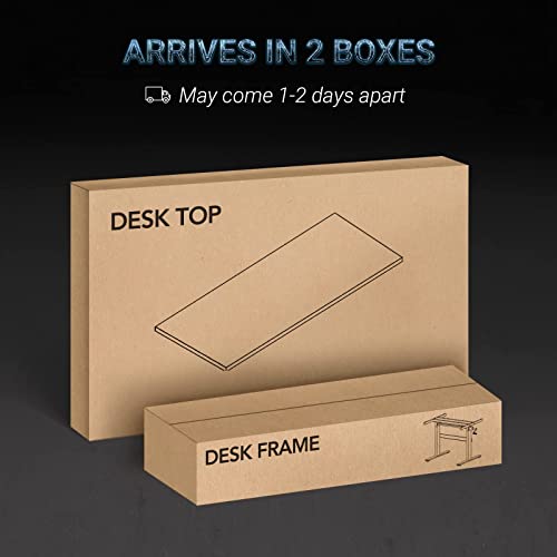 Sanodesk 55 Inch Bamboo Electric Standing Desk, Dual Motor Height Adjustable Desk, Stable And Durable 3 Stage Sit To Stand Home Office Desk (White Frame/ 55” X 28” Natural Bamboo Top) #TOP7