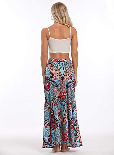 Yinggeli Women's Bohemian Print Long Maxi Skirt (X-Large, B-Flower) #TOP6
