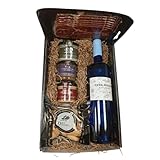 Deliex - Cesta gourmet regalo con Vino Semidulce, Paleta de Cebo Ibérica y Patés
