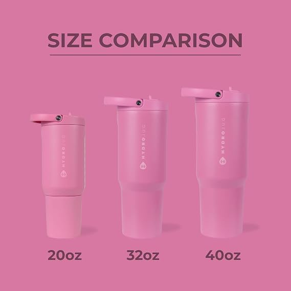 HydroJug Sport - Stainless Steel Tumbler with Straw, Vacuum Insulated, 32oz Leakproof Water Bottle, Ergonomic Design, Reusable, Dishwasher Safe, Rubber Base, Durable for Gym or Outdoors, Taffy