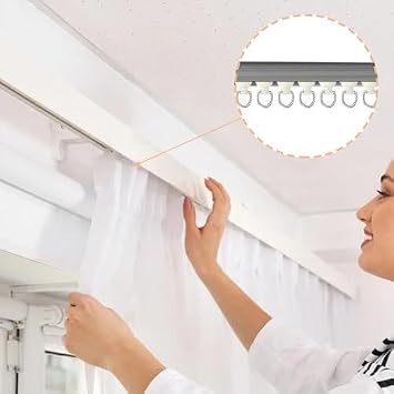 50 Pcs Off White Reusable Plastic Curtain Track Glider, Rollers Hooks Ceiling Curtain Track Plastic Rail Gliders Dual Wheel Roller Carriersfor Windows Shower Curtain Tracks Accessories
