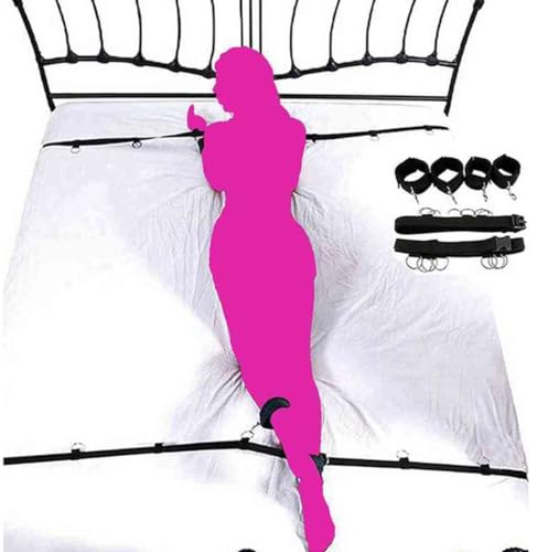 Bed Restraint Kit for Couples Under King Bed Sex Ropes for Queen Size Beds Sex Tie Down Under Mattress for Bed Straps Adult Play Handcuffs Freaky Bedroom Toys Adults Couples Sexy Gifts Set Sweater