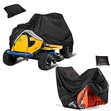 Riding Lawn Mower Cover+Snow Blower Cover, HOMEYA Waterproof Tractor Cover Fits Decks up to 54", Hea