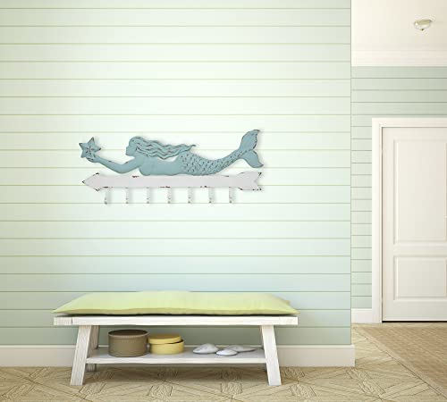 Creative Co-Op Mermaid Metal Wall Décor with Hooks #TOP9