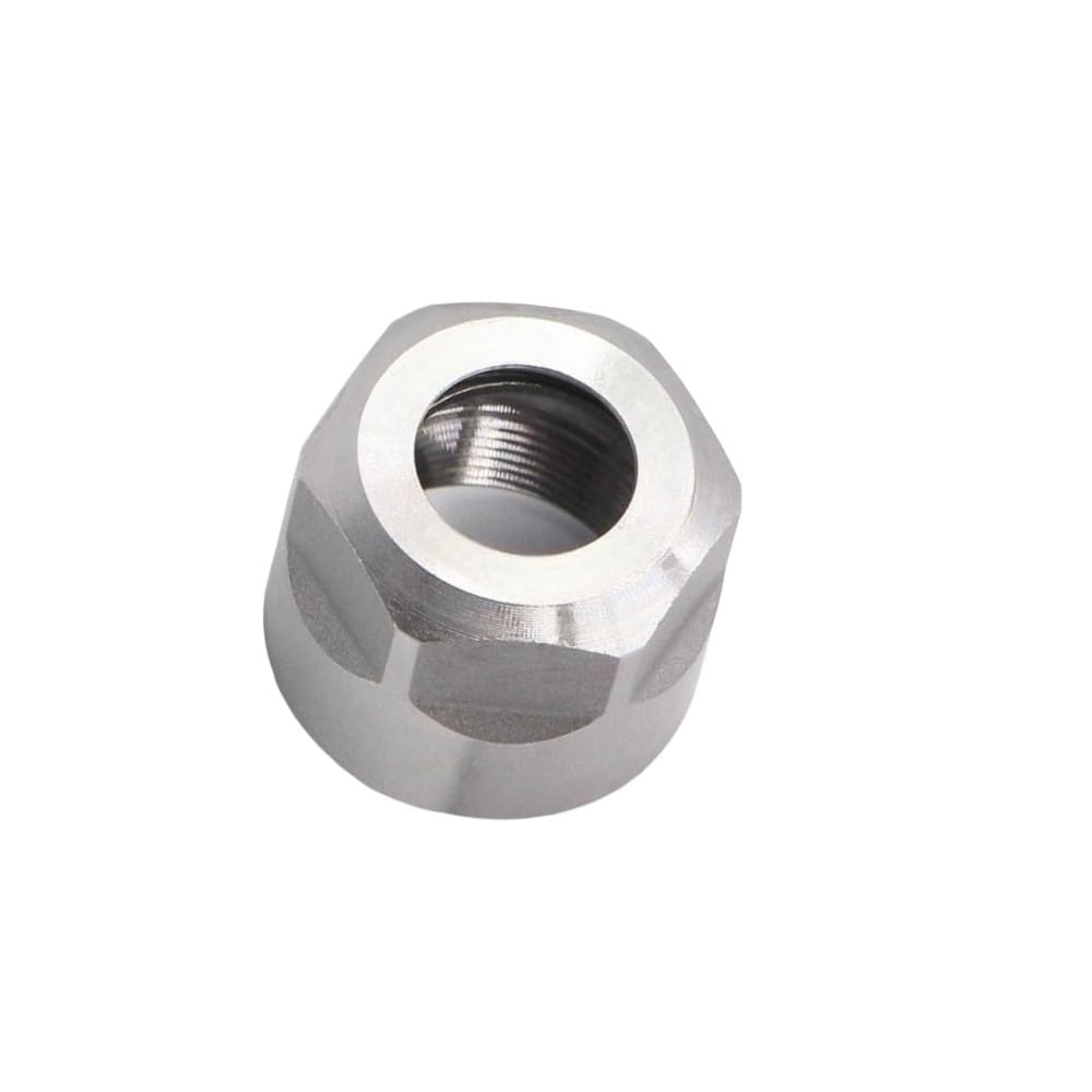 1pc ER11-A Chuck Collet Nut - CNC Clamping Nut for Engraving Machines, Compact Devise, Black/Silver Finish(Silver)