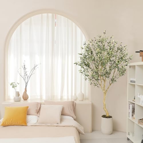 Realead 7FT Olive Trees Artificial Indoor - Tall Faux Olive Tree 7 Feet with Realistic Leaves and Natural Trunk - Potted Fake Olive Tree for Modern Home Office Living Room Floor Decor Indoor by REALEAD - Image 6