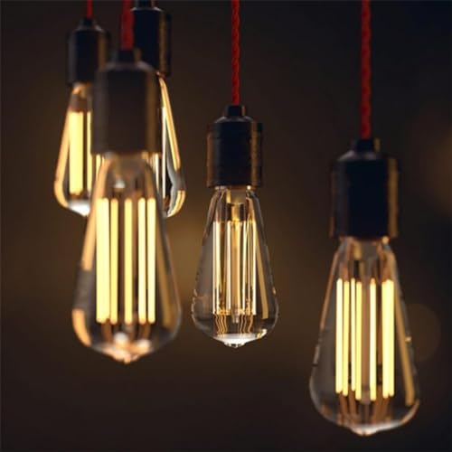Kit 3 Lampada Filamento Led St64 Retro Vintage E27 Bivolt Ambar Branco Quente